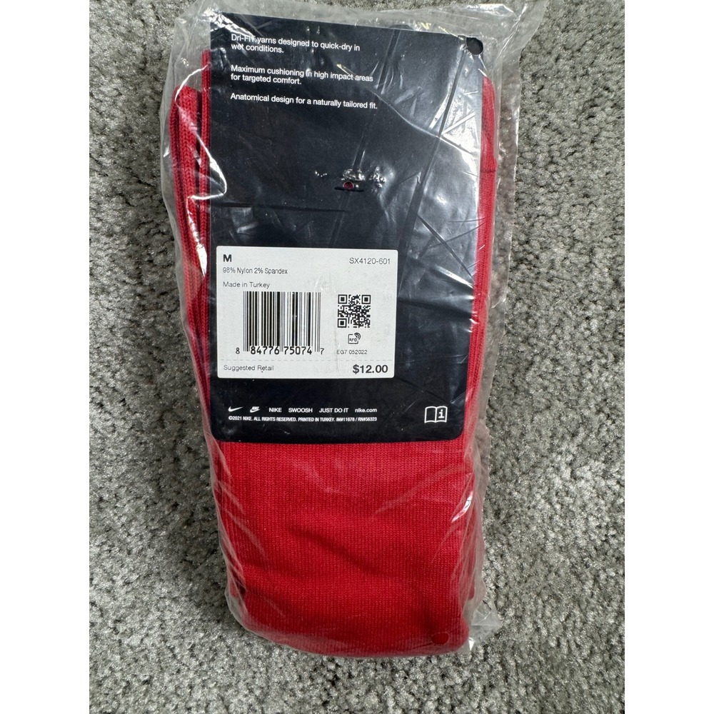 Nike Academy Soccer Socks Red Dri-FIT Knee-High Medium SX4120-601